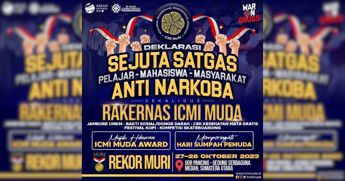 Rakernas ICMI Muda 2023 Digelar di Sumatera Utara, Angkat Isu Generasi Muda Bebas Narkoba